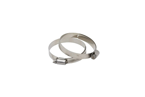 Front view of Quicksilver bell housing exhaust bellows with two stainless steel hose clamps