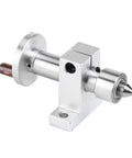 Heavy Duty Mini Lathe Live Center With Dual Precision Bearings; silver metal construction for smooth machining.