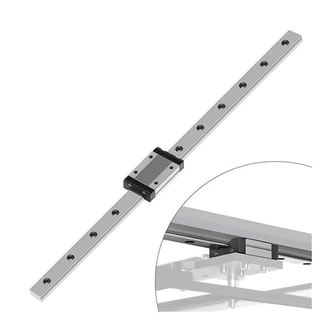 Grab This High Precision Mgn7C Linear Rail Guide Kit Featuring 100mm To 800mm Length Options With Smooth Black Slider For Super Stable Motion And Ultra Low Friction In Your Next Machining Or Robotics Build Project. MGN7C linear rail guide kit, silver metal rail with black slider for CNC and robotics