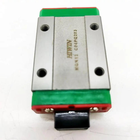 Front view of Compact MGN12H Linear Block Carriage with Guide Rail for CNC machines, featuring four-point contact and light weight