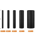 Five black sleeves from UL Listed Extra Long Heat Shrink Tubing Kit With Adhesive Lined Marine Grade Waterproof Seal 4 to 20mm sizes.