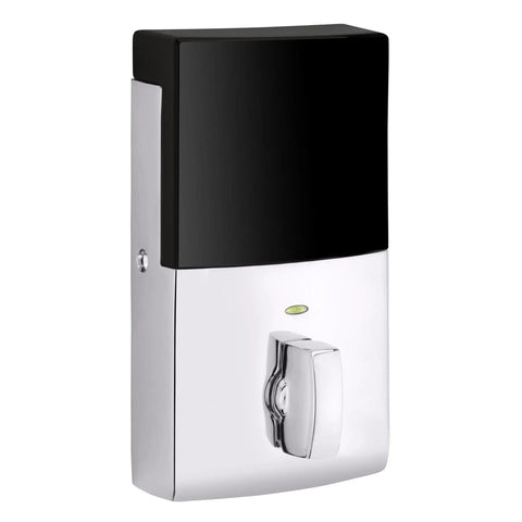 High End Oil Rubbed Bronze Touchscreen Deadbolt With Zwave Smart Home Link And Keyless Entry Crafted From Solid Brass For Bulletproof Single Cylinder Defense That Hits Different And Runs Crisp Through Phone Or Traditional Key - chrome finish with black top.