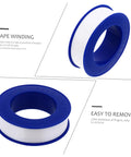 Two views of 20 Rolls PTFE Tape High Temperature Waterproof Thread Sealant For Plumbing, blue spool with white tape.