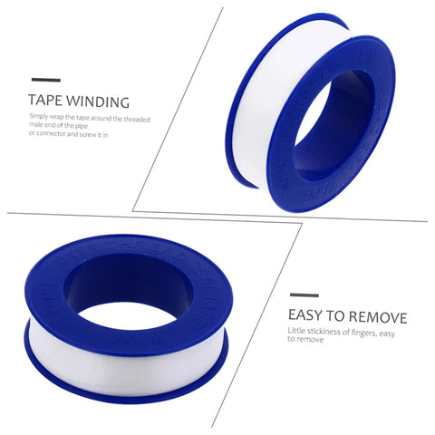 Two views of 20 Rolls PTFE Tape High Temperature Waterproof Thread Sealant For Plumbing, blue spool with white tape.