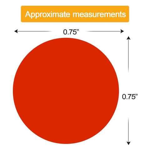 Color Coding Dot Stickers Set 2800 Pack of Round Polka Dot Labels showing 0.75 inch diameter measurement