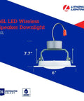 6-Inch Round Wireless Speaker Downlight LED With 4000K Cool White, 700 Lumens, White Trim, Battery Powered Li-Ion, Up To 6 Hours