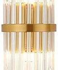 Modern Clear Crystal Wall Sconce With Slick Diamond Etching And Bright Up Down Lighting For Bedroom Foyer Or Dining Nook Top Shelf Gold Hardware Fast Mount Good Vibes Smooth Room Refresh, featuring gold frame and crystal detail.