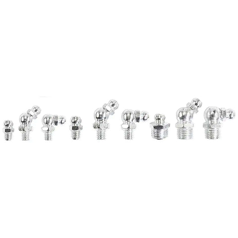 Must-Have 115 Pcs Steel Zerk Grease Nipple Fitting Kit With Spring Seal For M6 M8 M10 Cars At Auto Shop, assorted steel fittings