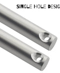 Close-up of single hole design on 304 stainless steel clevis pins from the 96 Piece Stainless Steel Clevis Pin Set With 12 Sizes M3 M4 M5.