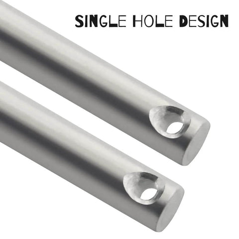 Close-up of single hole design on 304 stainless steel clevis pins from the 96 Piece Stainless Steel Clevis Pin Set With 12 Sizes M3 M4 M5.