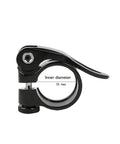 28.6mm Bike Seat Post Clamp For 25.4mm Post Aluminum Quick Release Clamp with anodized finish, side view