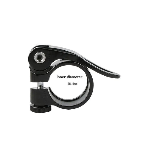 28.6mm Bike Seat Post Clamp For 25.4mm Post Aluminum Quick Release Clamp with anodized finish, side view