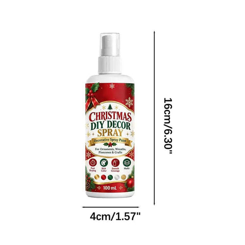 Christmas DIY Decor Spray Paint, Black Holiday Craft Mist for Ornaments in a 100ml spray bottle, ideal for festive crafts.