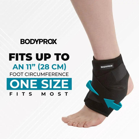 Breathable Neoprene Open Heel Ankle Support Brace With Adjustable Wrap For Pain Relief And Injury Prevention, One Size Fits 7.8 To 11 Inches Arch