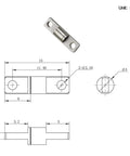 Door hinge torque, 360° rotatable with damping shaft; embedded mounting plate, silver metal (front and side views)