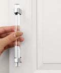 Installing 5 Inch Center to Center Polished Chrome Cabinet Pull with Clear Acrylic Insert