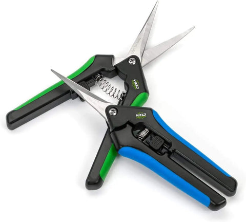 2 Pack Microtip Pruning Shears With Straight And Curved Blades For Flowers And Leaves Soft Grip Stainless Steel Pruners