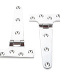 2Pcs 316 Stainless Steel Yacht T Shape Door Hinges Strap Built Tough Marine Deck Hardware For Boats Garage Shed Garden Doors Corrosion Resistant Hinges Kit