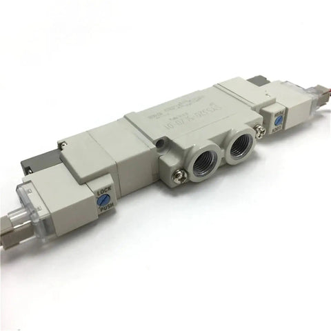 Heavy Duty Solenoid Valve For Pneumatic Tools High Flow Air System Control SY500 Series compact gray valve with dual ports