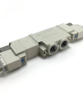 Top Grade Solenoid Valve Pneumatic Tool Sy5120-5LzD-01 And Other Compatible Models For Heavy Duty Workflows With Smooth High Performance Operation In Any Garage Setting, gray solenoid valve with dual ports.
