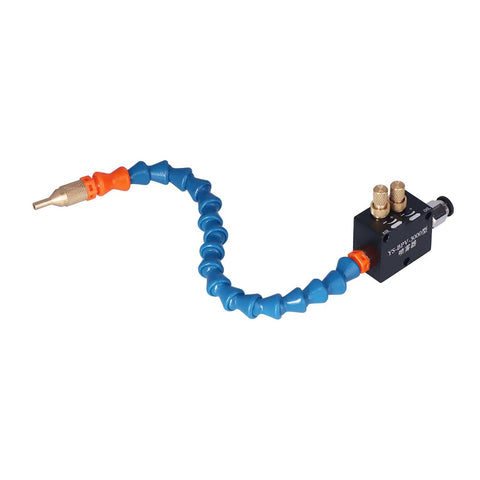 Beefy Mist Coolant Sprayer For Machine Tools With Adjustable Airflow, featuring flexible hose and adjustable nozzle.