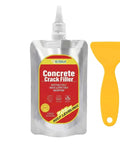 Tough As Nails Concrete Crack Filler That Stands Firm Under Running Water With A Flow Resistant Water Feature Compound Reliable For Pond Basin Restoration And Repair in a silver pouch with yellow applicator.