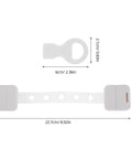 Adhesive Baby Locks With Key For Cabinets And Drawers visible with dimensions, showing key, straps, and latch design for safety proofing.