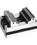 Heavy Duty CNC Machining Fixture For Flat Jawed Vise Big Opening 0 To 158 Mm Precision Workholding Solid Steel Construction side view with jaws.