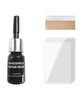 Windshield Repair Kit With Fast Repair Resin Liquid For Chips And Scratches Fix Star Shaped Cracks DIY Auto Glass Fluid Filler For Cars Trucks And SUVs Black including resin bottle, curing films, and cuff razor