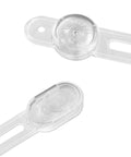 Two Pack Clear Reptile Terrarium Slider Lock Featuring Heavy Duty Adhesive Mount No Drill Needed For Bearded Dragon Cages And Cabinet Latches - close-up of clear plastic locks