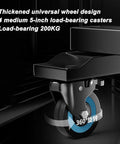 Premium 220V Heavy Duty Floor Fan With 92 Cm Wide Diameter And Tough As Nails Steel Build Delivering Beast Mode Three Speed Settings For Insane 30 Meter Airflow Range caster wheel design showing thickened universal wheels load-bearing 200KG.