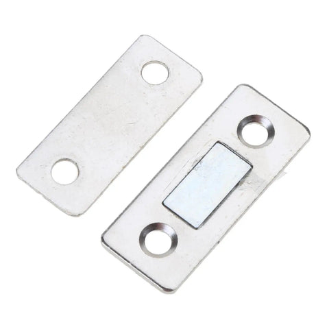 Invisible Door Catch With Screws And Adhesive, metal side mount magnet latch for cabinets and drawers, top view