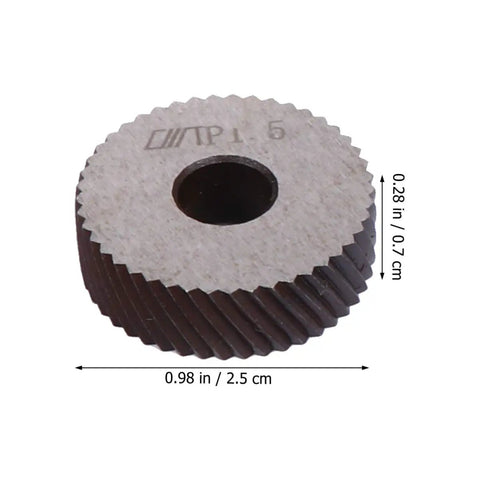 Round metal cutter from 3 Piece Dual Wheel Knurling Tool Set With Diagonal And Linear Pitch For Precision Machining And Embossing.