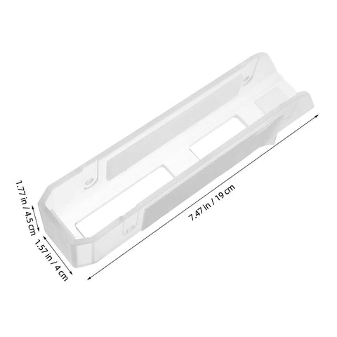 Top Shelf Under Desk Laptop Mount Clear Acrylic Wall Bracket For Universal Tablets And Keyboards Adjustable Mount with dimensions shown.