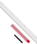 Rustic White Wooden Ski Shot Board Set For Four Players Pub Trivia Drinking Game with marking pen and marked cups.