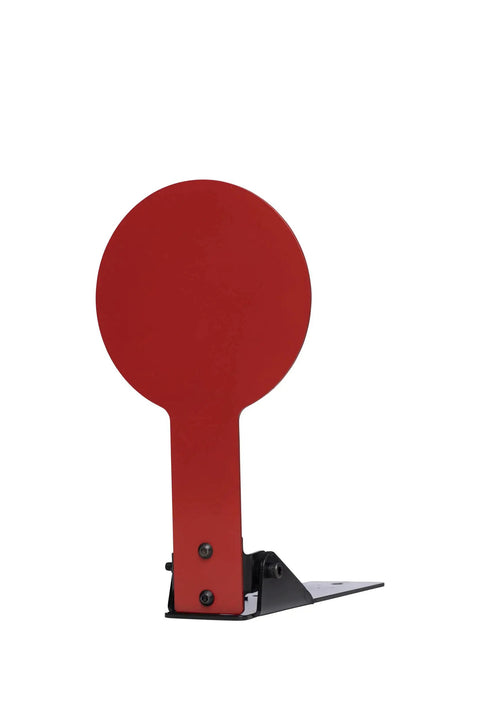 TactAir Small Bore Self-Resetting Metal Target For Air Rifles Up To 150 FPE Great For Target Practice And Plinking Durable Metal Construction With Quick Reset And Easy Setup, showing round orange target and base.