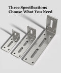 Heavy Duty Stainless Steel L Corner Shelf Brackets Set, Right Angle Wall Mount Shelf Brackets in three sizes