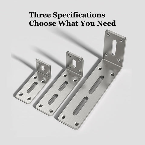 Heavy Duty Stainless Steel L Corner Shelf Brackets Set, Right Angle Wall Mount Shelf Brackets in three sizes