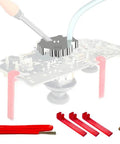 Desoldering Heating Plate For Joysticks UniB Model with multi prong copper plate and soldering iron, gamepad repair tool