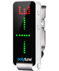 PolyTune Clip On Guitar Tuner With Polyphonic Tuning Strobe And Chromatic Modes Plus 108 LED Matrix Display for accurate tuning.