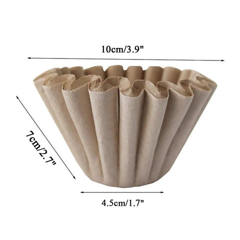 Sturdy 1 To 4 Cup Coffee Basket Filters Biodegradable Unbleached Natural Brown Paper For Easy Home Office Brew Keeps Grounds Out Fits Most Coffee Makers 50 Count with dimensions