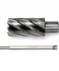JESTUOUS annular cutter with Weldon shank and long HSS slugger drill bit, 3/4 in cutting diameter, magnetic drill press