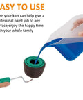 Effortless Pour And Paint Roller Delivers Zero Drama Wiping Up With Direct Dispensing Design in use, pouring paint directly into roller.