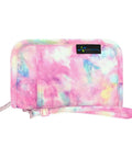 Diabetes Grab-And-Go Travel Case For Glucose Meter And Essentials, Portable Diabetic Organizer Bag, Glucometer Kit, Medical Supplies Pouch, Easy Everyday Diabetes Care; pink tie-dye zip pouch with wrist strap