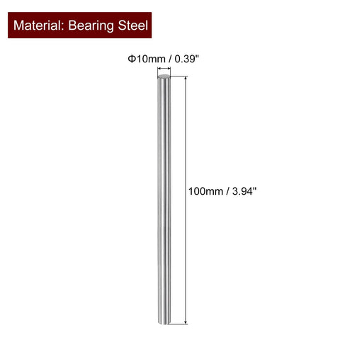 2 Pack 10mm By 100mm Chrome Plated Case Hardened Linear Motion Rods For 3D Printers DIY CNC Boss Level Durability Steel Rail