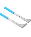 Dual-pack 11.4 Inch Serrated Weeding Knife Set for Tight Crevices L Shape Crack Weeder Stainless Steel Garden Tool Weed Pullers Blue