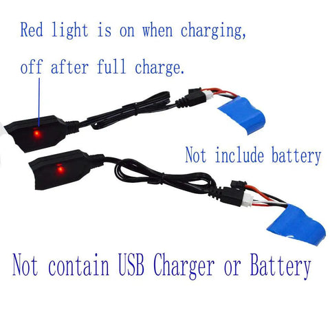 2 Pack H102 7.4V 1.3A LiPo Charger Cable With XH-3P Plug For RC Trucks Boats Quadcopters Drones 7.4V 2S Battery, USB 5V Input