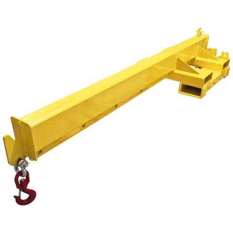 3 Ton 6600 Lb Forklift Mobile Crane With Adjustable Telescopic Jib Boom and red hook detail for heavy lifting tasks.