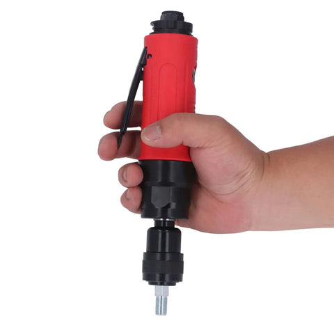 Pneumatic Air Die Grinder 4000 RPM Zinc Alloy Heavy Hitter held in hand, showcasing 1/4in inlet and 3/8in 24UNF collet thread.