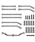 High Clearance Aluminum Steering Linkage Set for TRX4M 1 18 RC Crawler Upgrades Navy Blue CNC Machined 6061 T6 Aluminum For Lightweight Strength Fits Bronco And Defender TRX4M Stainless Ball Joint Improves Ground Clearance And Steering. TRX4M 1/18 aluminum linkage set with 46mm, 53mm, and 68mm rods and screws